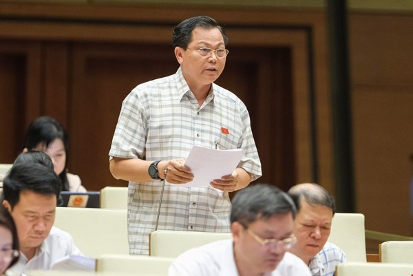 Đại biểu Quốc hội Lưu Văn Đức phát biểu tại Hội trường về  dự án Luật Phòng, chống bạo lực gia đình (sửa đổi)