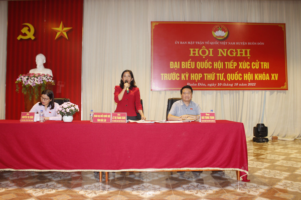 Đoàn Đại biểu Quốc hội tỉnh Đắk Lắk tiếp xúc cử tri trước Kỳ họp thứ 4, Quốc hội khóa XV tại huyện Buôn Đôn