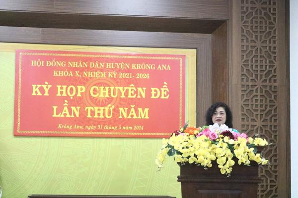 Hội đồng nhân dân huyện Krông Ana khóa X, nhiệm kỳ 2021-2026 tổ chức  Kỳ họp Chuyên đề lần thứ Năm