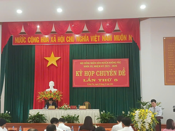 Hội đồng nhân dân huyện Krông Pắc khoá XII, nhiệm kỳ 2021 – 2026  tổ chức Kỳ họp Chuyên đề lần thứ Tám