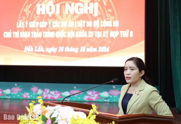 Đoàn đại biểu Quốc hội tỉnh phối hợp Công an tỉnh tổ chức Hội nghị lấy ý kiến góp ý các dự án Luật do Bộ Công an chủ trì soạn thảo trình Kỳ họp thứ 8, Quốc hội khóa XV