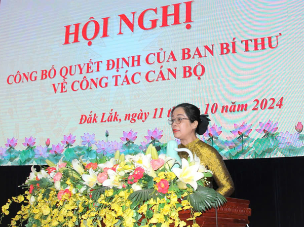 Đồng chí Huỳnh Thị Chiến Hòa, Chủ tịch Hội đồng nhân dân tỉnh Đắk Lắk giữ chức vụ Phó Bí thư Tỉnh ủy Đắk Lắk, nhiệm kỳ 2020 - 2025