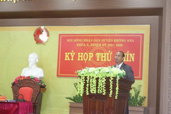 HĐND huyện Krông Ana tổ chức Kỳ họp thứ Chín HĐND huyện khóa X, nhiệm kỳ 2021-2026