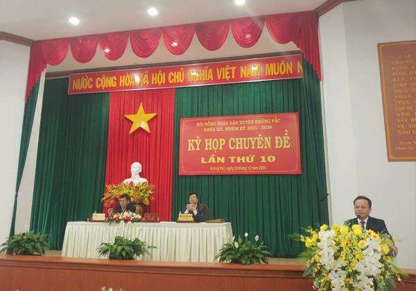 Hội đồng nhân dân huyện Krông Pắc khoá XII, nhiệm kỳ 2021 - 2026  tổ chức Kỳ họp Chuyên đề lần thứ Mười