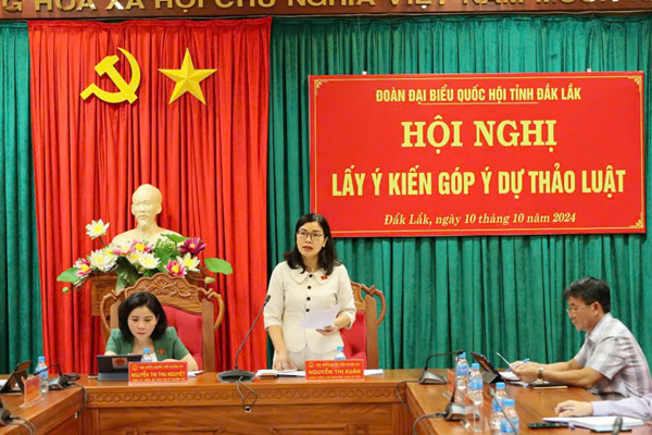Đoàn đại biểu Quốc hội tỉnh tổ chức Hội nghị lấy ý kiến góp ý các  dự thảo Luật dự kiến trình Quốc hội tại Kỳ họp thứ 8