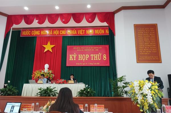 Hội đồng nhân dân huyện Krông Pắc khoá XII,  nhiệm kỳ 2021 - 2026 tổ chức Kỳ họp thứ Tám