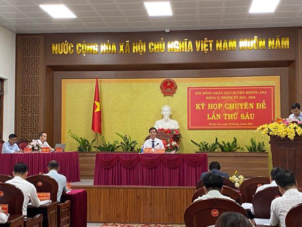 HĐND huyện Krông Ana khóa X, nhiệm kỳ 2021-2026 tổ chức  kỳ họp chuyên đề lần thứ Sáu