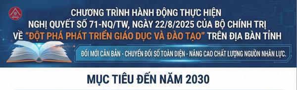 Infographic: Chương trình hành động thực hiện Nghị quyết số 71-NQ/TW, ngày 22/8/2025 của Bộ Chính trị về "đột phá phát triển giáo dục và đào tạo" trên địa bàn tỉnh