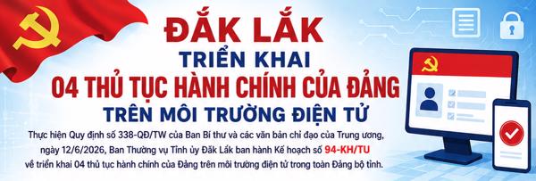 Infographic: Triển khai 04 thủ  tục hành chính của Đảng trên môi trường điện tử