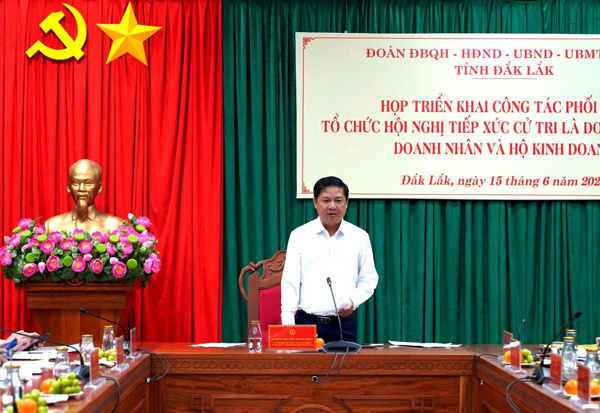 Đoàn ĐBQH tỉnh họp chuẩn bị tổ chức Hội nghị tiếp xúc cử tri và đối thoại với doanh nghiệp, hợp tác xã, hộ kinh doanh