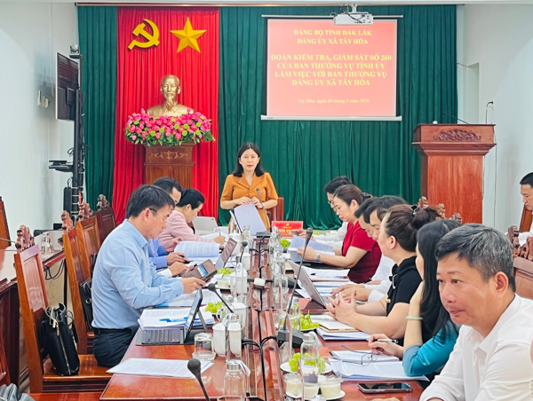 Đoàn kiểm tra, giám sát số 260 làm việc với xã Tây Hoà