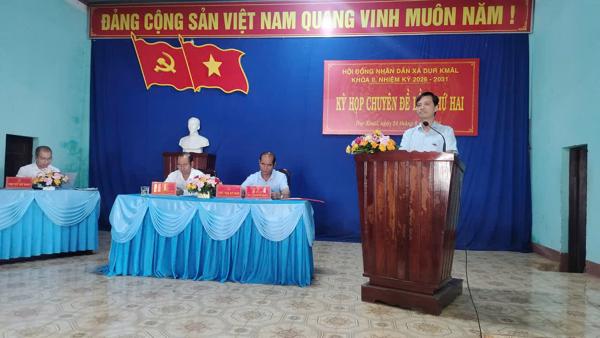 HĐND xã Dur Kmăl tổ chức kỳ họp chuyên đề lần thứ Hai thông qua Nghị quyết về sắp xếp, tổ chức lại các thôn, buôn trên địa bàn xã
