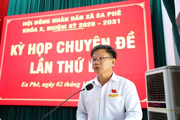 Hội đồng nhân dân xã Ea Phê tổ chức Kỳ họp Chuyên đề lần thứ Ba