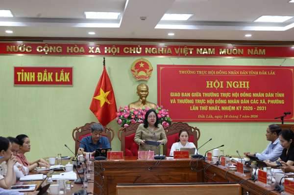 Hội nghị giao ban giữa Thường trực HĐND tỉnh và Thường trực HĐND các xã, phường lần thứ Nhất, nhiệm kỳ 2026 - 2031