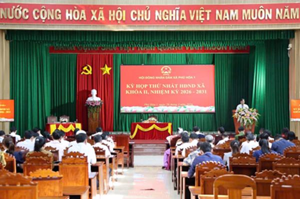 HĐND xã Phú Hòa 1 tổ chức Kỳ họp thứ nhất, nhiệm kỳ 2026 - 2031