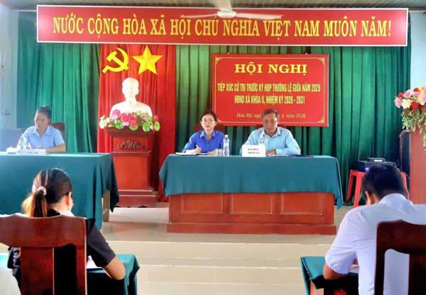 HĐND xã Hòa Mỹ tổ chức tiếp xúc cử tri trước Kỳ họp thường lệ giữa năm 2026