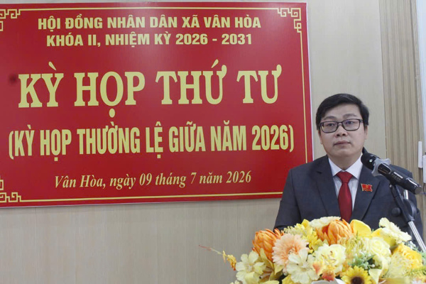 HĐND xã Vân Hòa khai mạc Kỳ họp thường lệ giữa năm 2026