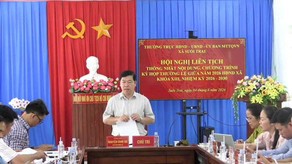 HĐND xã Suối Trai tổ chức Hội nghị liên tịch chuẩn bị kỳ họp thường lệ giữa năm 2026