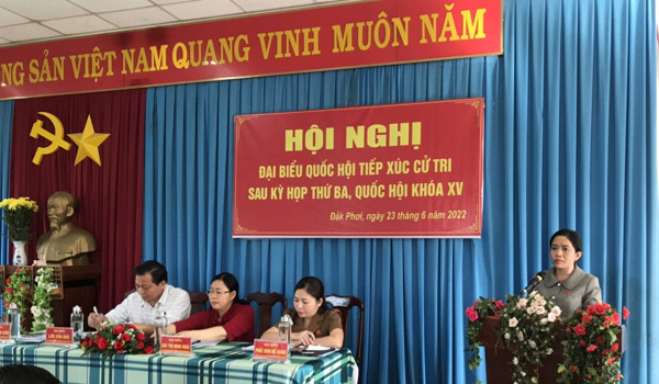 Đoàn Đại biểu Quốc hội tỉnh Đắk Lắk tiếp xúc cử tri  sau Kỳ họp thứ Ba, Quốc hội khóa XV, nhiệm kỳ 2021 - 2026