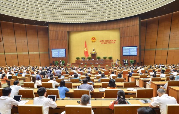 Đồng chí Lê Thị Thanh Xuân – Phó Trưởng đoàn chuyên trách phụ trách Đoàn đại biểu Quốc hội tỉnh Đắk Lắk thảo luận về tình hình kinh tế - xã hội, ngân sách nhà nước