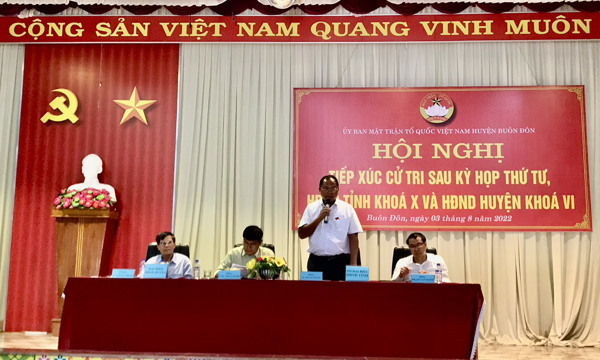 Tổ đại biểu số 02 (huyện Buôn Đôn) tiếp xúc cử tri sau Kỳ họp thứ Tư, HĐND tỉnh khóa X và HĐND huyện khóa VI tại huyện Buôn Đôn