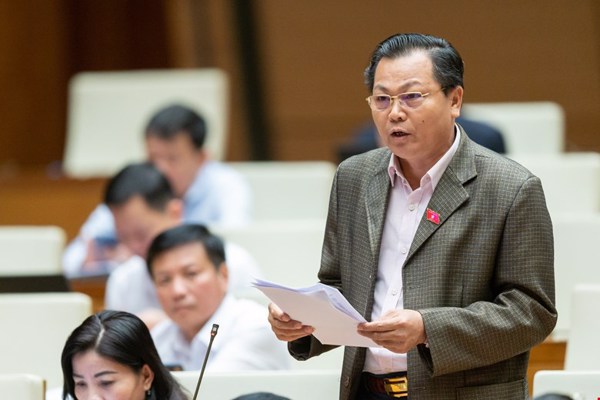 Đại biểu Quốc hội Lưu Văn Đức phát biểu tại Hội trường ngày 01 tháng 11 năm 2022