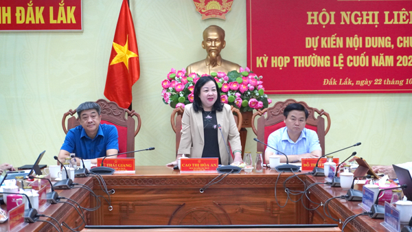 Hội nghị liên tịch dự kiến nội dung, chương trình Kỳ họp thường lệ cuối năm 2025, HĐND tỉnh