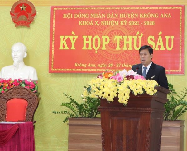 Kỳ họp thứ sáu, HĐND huyện Krông Ana khóa X, nhiệm kỳ 2021-2026