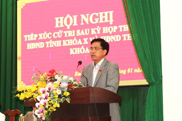 Đại biểu Hội đồng nhân dân hai cấp tiếp xúc cử tri sau kỳ họp thứ Bảy tại thị xã Buôn Hồ